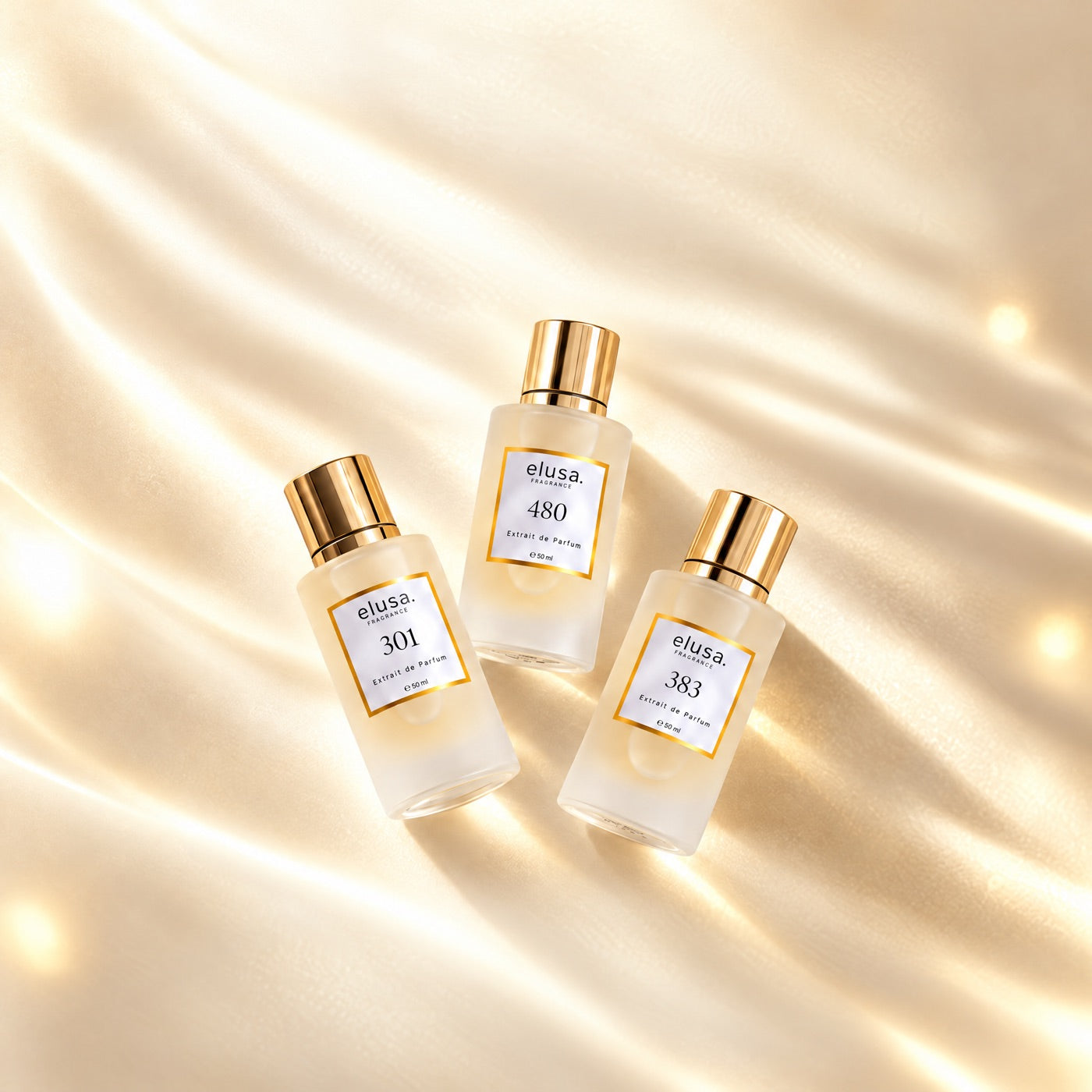 Elusa Extrait de Parfum 301, 480 und 383 auf Seide
